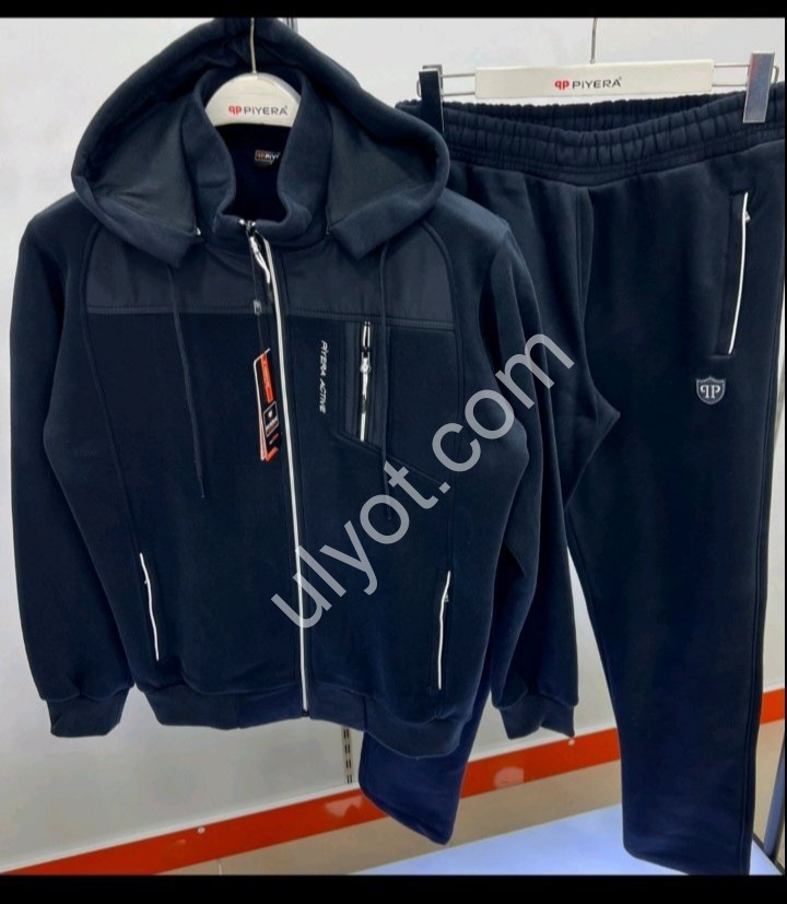 СПОРТ.КОСТЮМ PIYERA (M-3XL) БАЙКА ПРЯМИЙ Т.СИНІЙ 5211