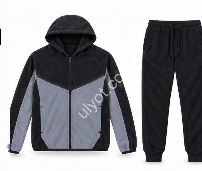 КОСТЮМ AUDSA (2XL-6XL) ФЛИС МАНЖЕТ СЕРЫЙ+ЧЕРНЫЙ A268