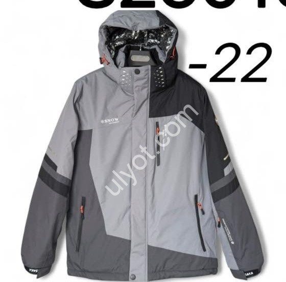 КУРТКА ТЕРМО (M-3XL) СВ.СЕРЫЙ+ЧЕРНЫЙ 25019-22