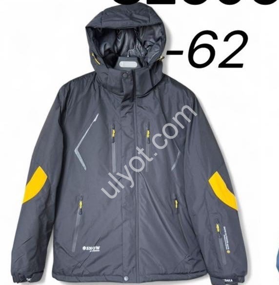 КУРТКА ТЕРМО (M-3XL) ГРАФІТ+ЖОВТИЙ 25058-62