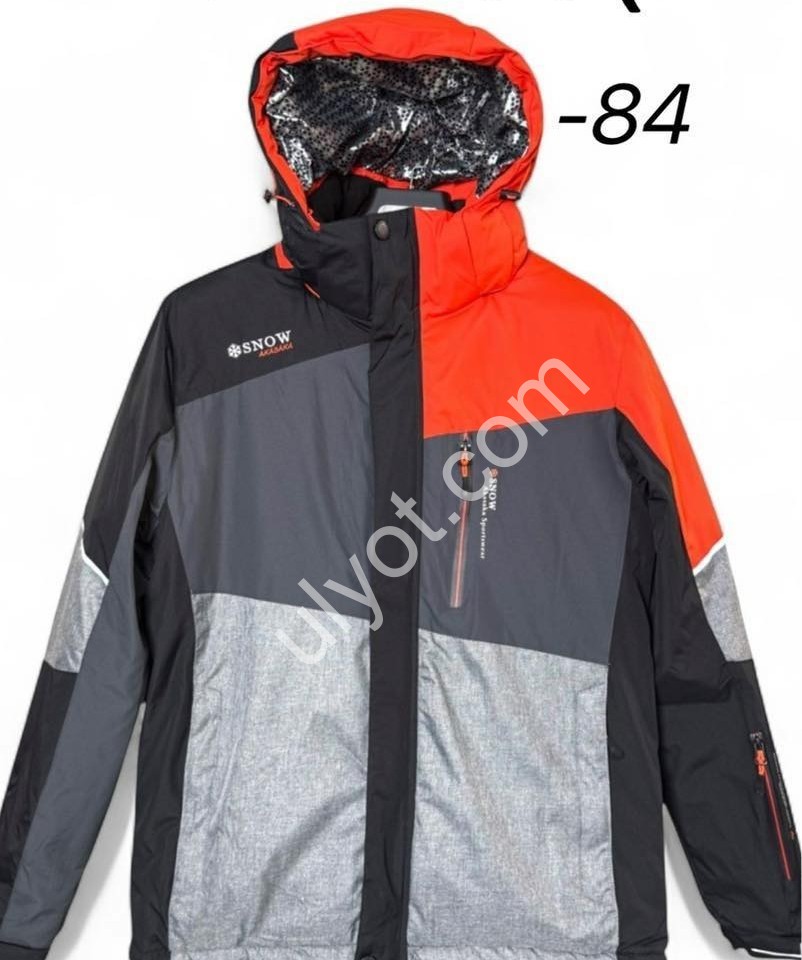 КУРТКА ТЕРМО (M-3XL) СІРИЙ+ЧОРНИЙ+ОРАНЖ 22069-84