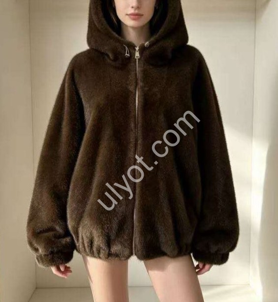 ПОЛУШУБОК (XL-3XL) КОРИЧНЕВИЙ 1301D