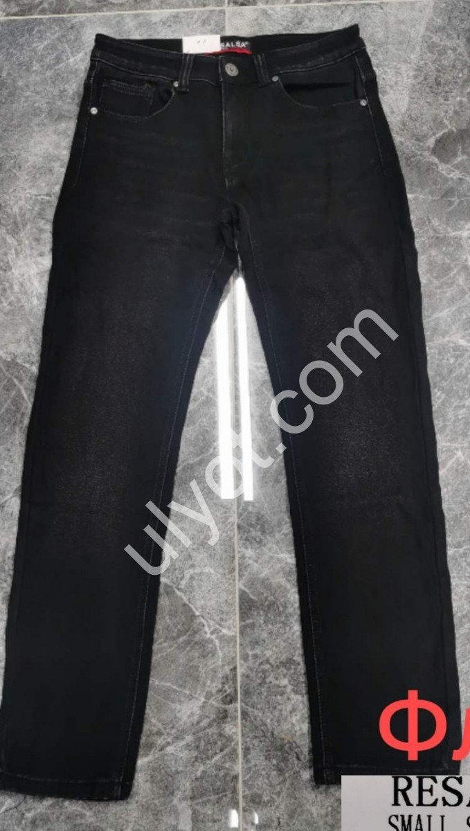 ДЖИНСЫ RESALSA (30-38) ФЛИС ЧЕРНЫЙ 785DT