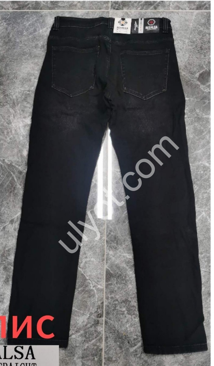 ДЖИНСЫ RESALSA (30-38) ФЛИС ЧЕРНЫЙ 785DT