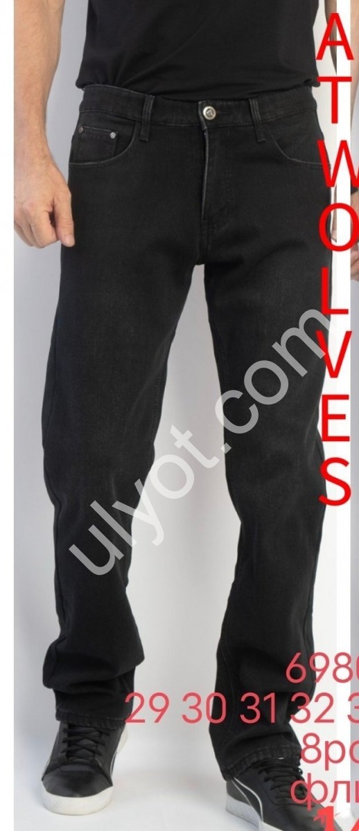 ДЖИНСЫ ATWOLVES (29-38) ФЛИС ГРАФИТ 6980
