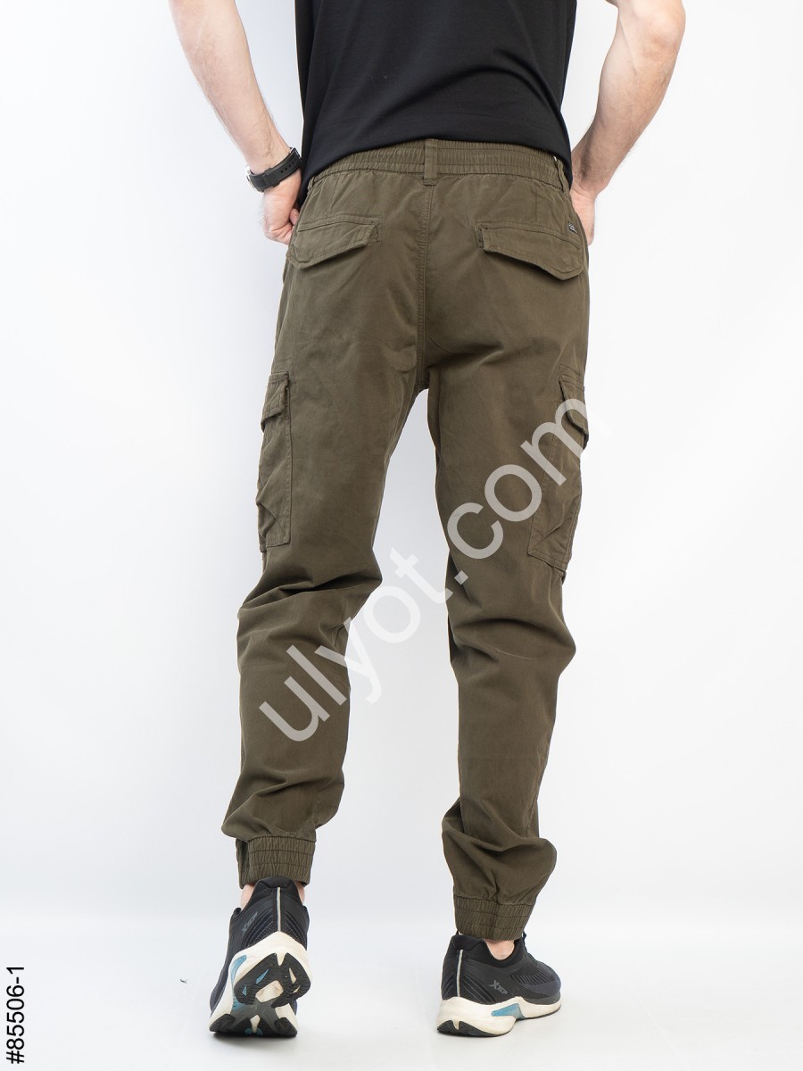 ДЖИНСЫ КАРГО (29-38) ОЛИВКА 85506-1