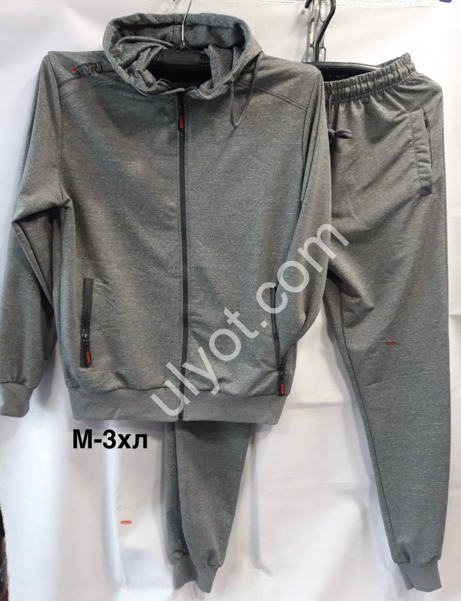 СПОРТ.КОСТЮМ (M-3XL) МАНЖЕТ СІРИЙ 5209