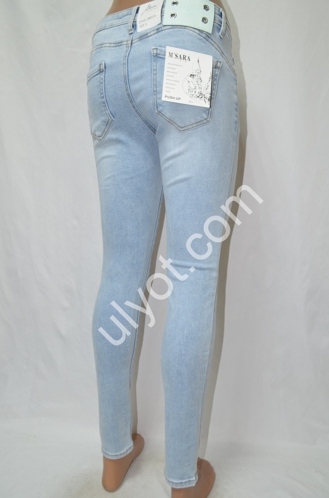 Фото 3 ДЖИНСИ M.SARA (XS-XL) СВ.ГОЛУБИЙ 13-6