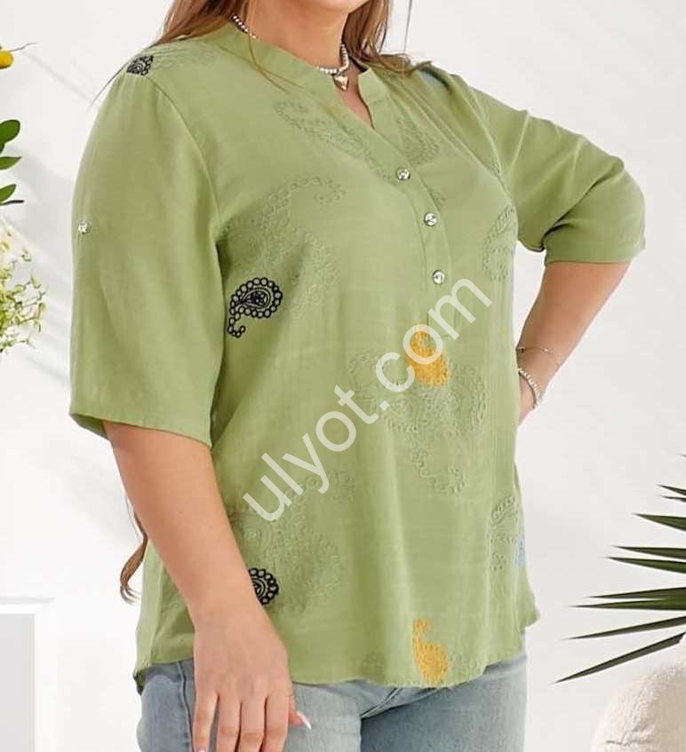 БЛУЗКА (XL-4XL) КОРАЛЛОВЫЙ 202