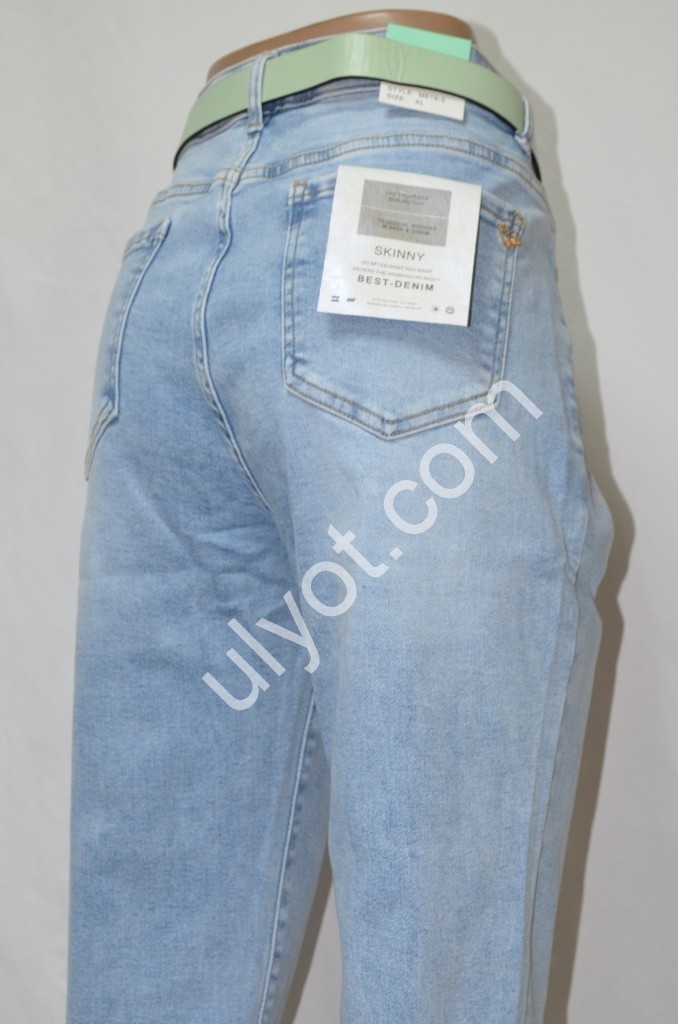 ДЖИНСЫ M.SARA (M-3XL) ГОЛУБОЙ 619-5