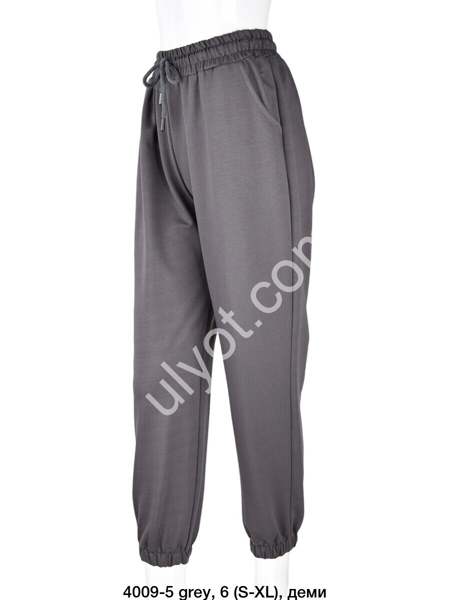 СПОРТ.ШТАНЫ (S-XL) МАНЖЕТ СЕРЫЙ 4009-5