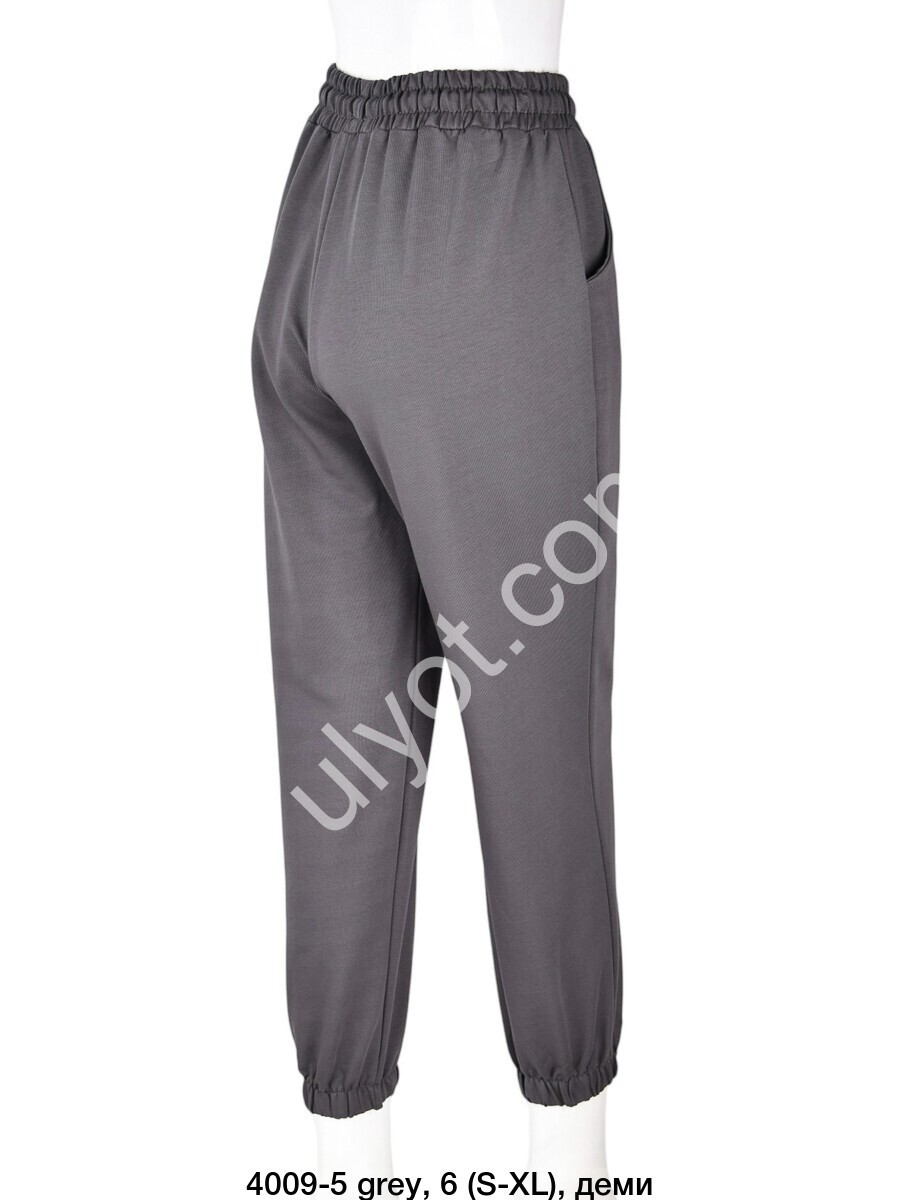 СПОРТ.ШТАНЫ (S-XL) МАНЖЕТ СЕРЫЙ 4009-5