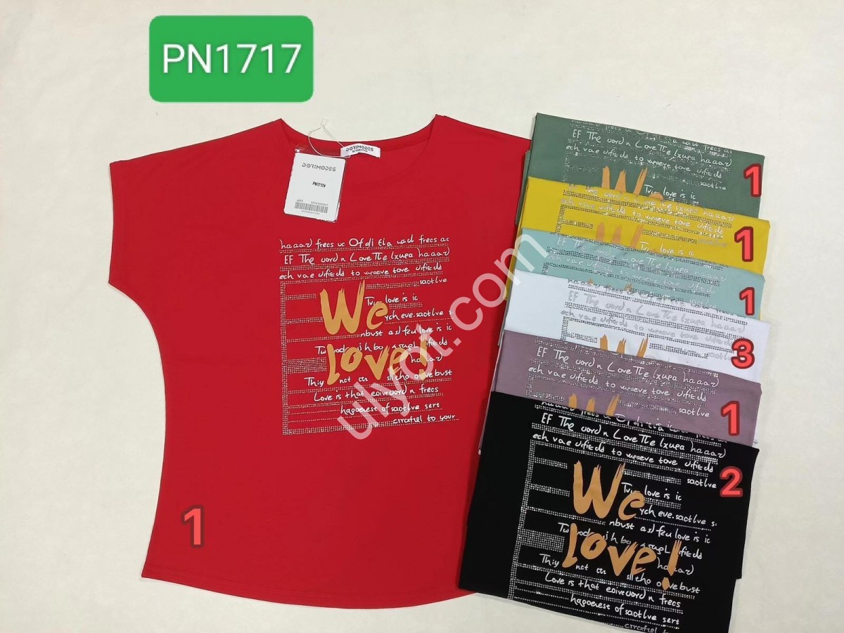 ФУТБОЛКА WE LOVE (50-52) МИКС 1717