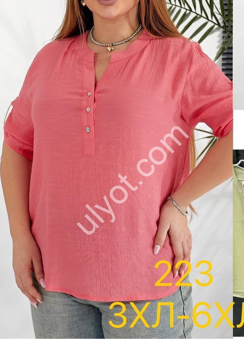 БЛУЗКА (3XL-6XL) РОЗОВЫЙ 223
