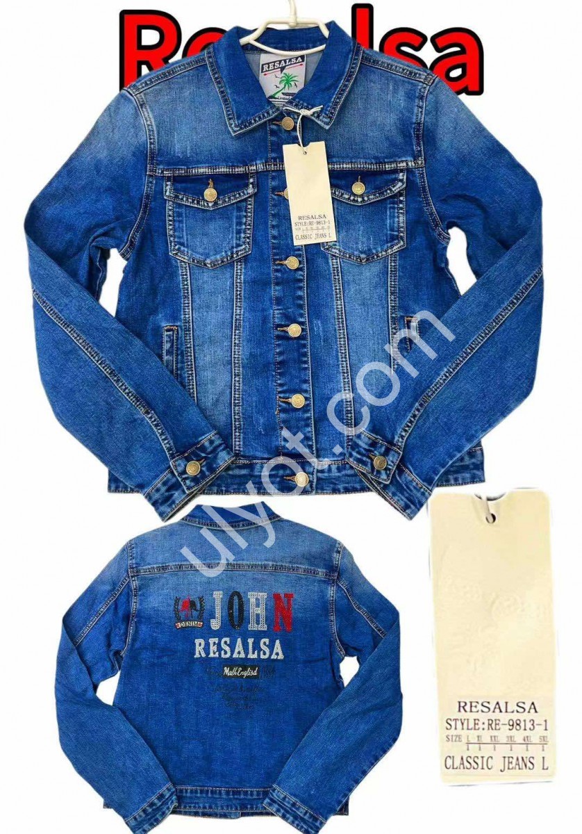 ДЖИНСОВА КУРТКА RESALSA (L-5XL) Т.СИНІЙ RE9813-1
