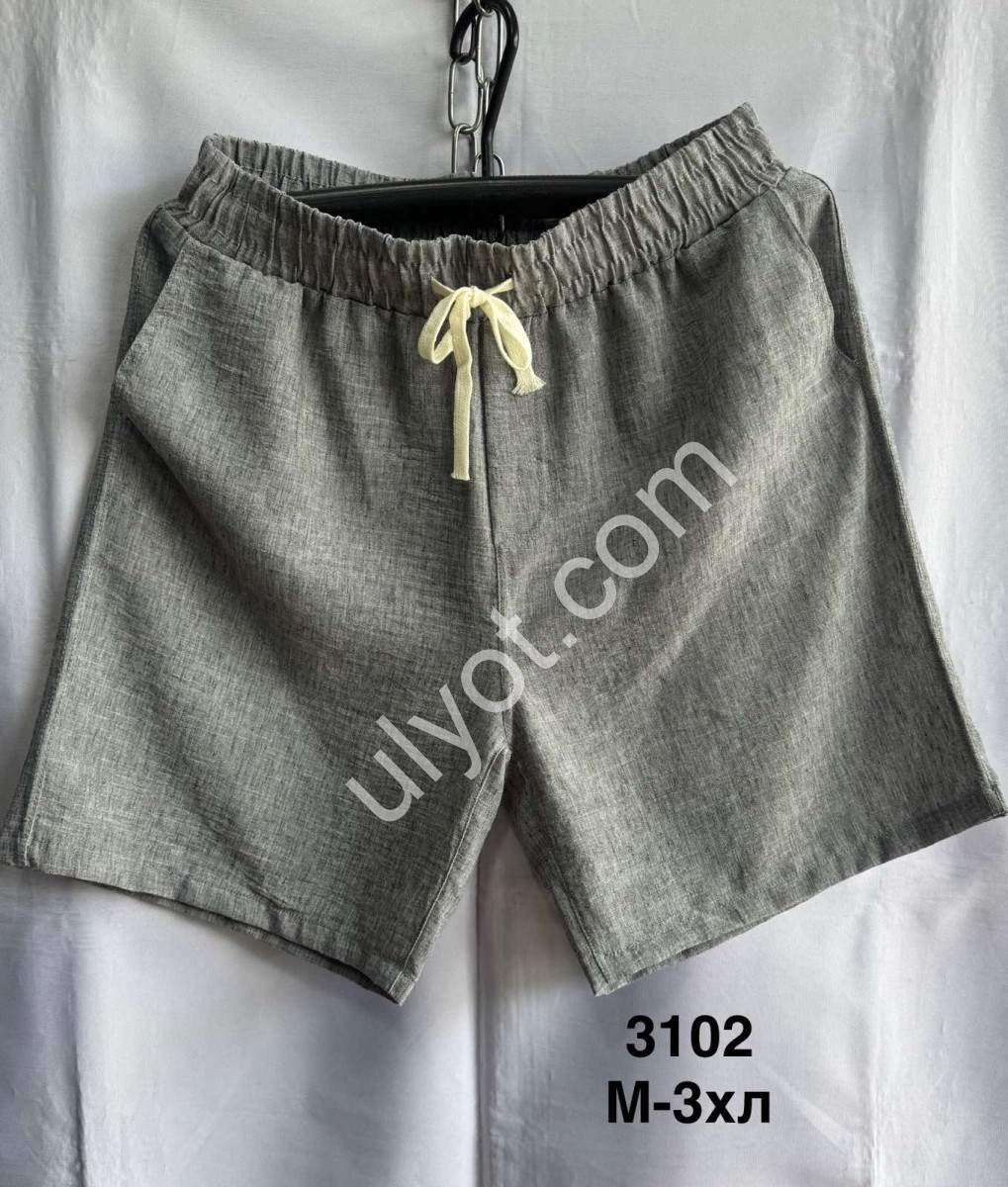 ШОРТЫ (M-3XL) СВ.СЕРЫЙ 3102