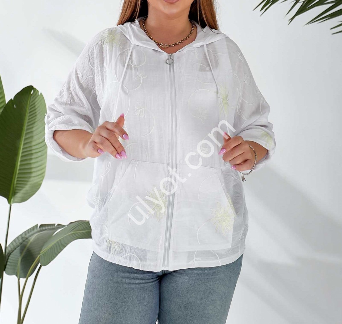 КОФТА ВИШИВКА (XL-4XL) БІЛИЙ 2296