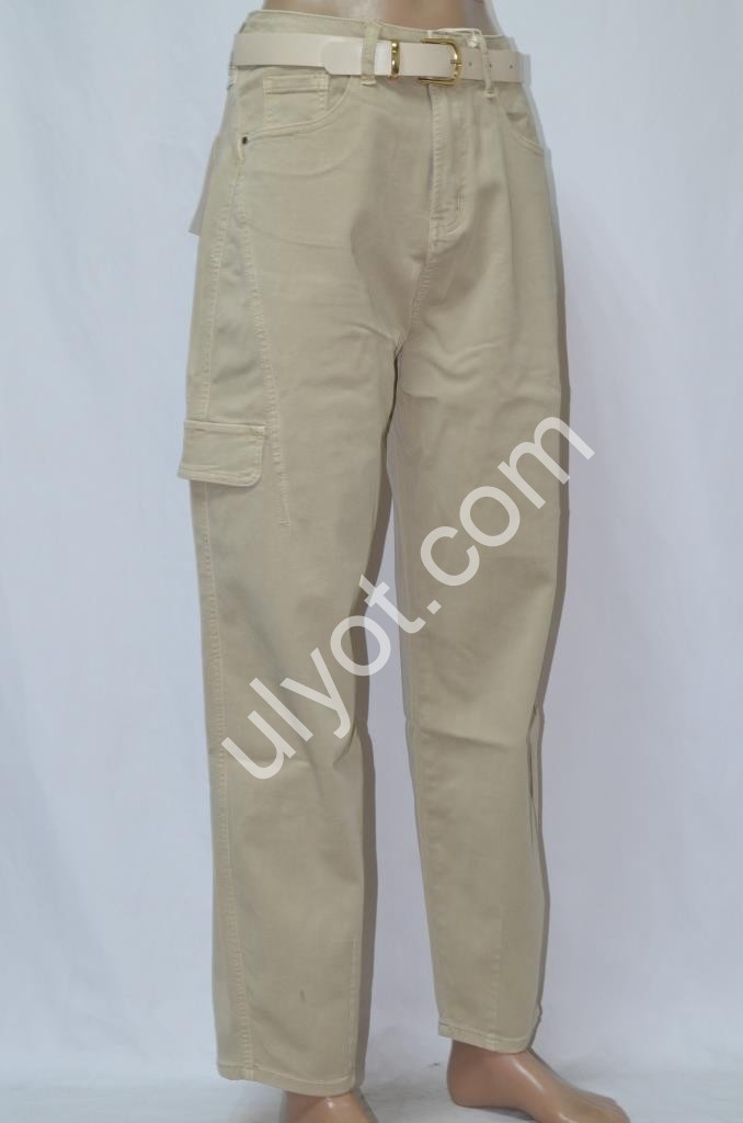 ДЖИНСИ M.SARA (XS-XL) БІЖОВИЙ 1038-59