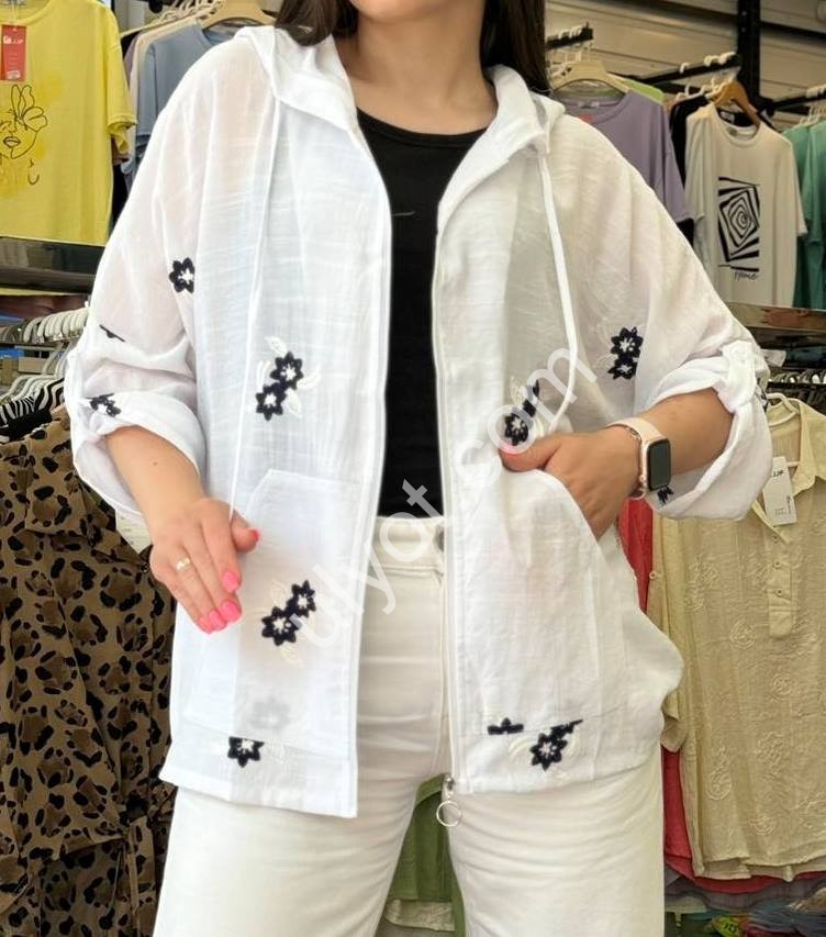 БЛУЗКА ЗМІЙКА JJF (XL-4XL) БІЛИЙ+ЧОРНИЙ 2290