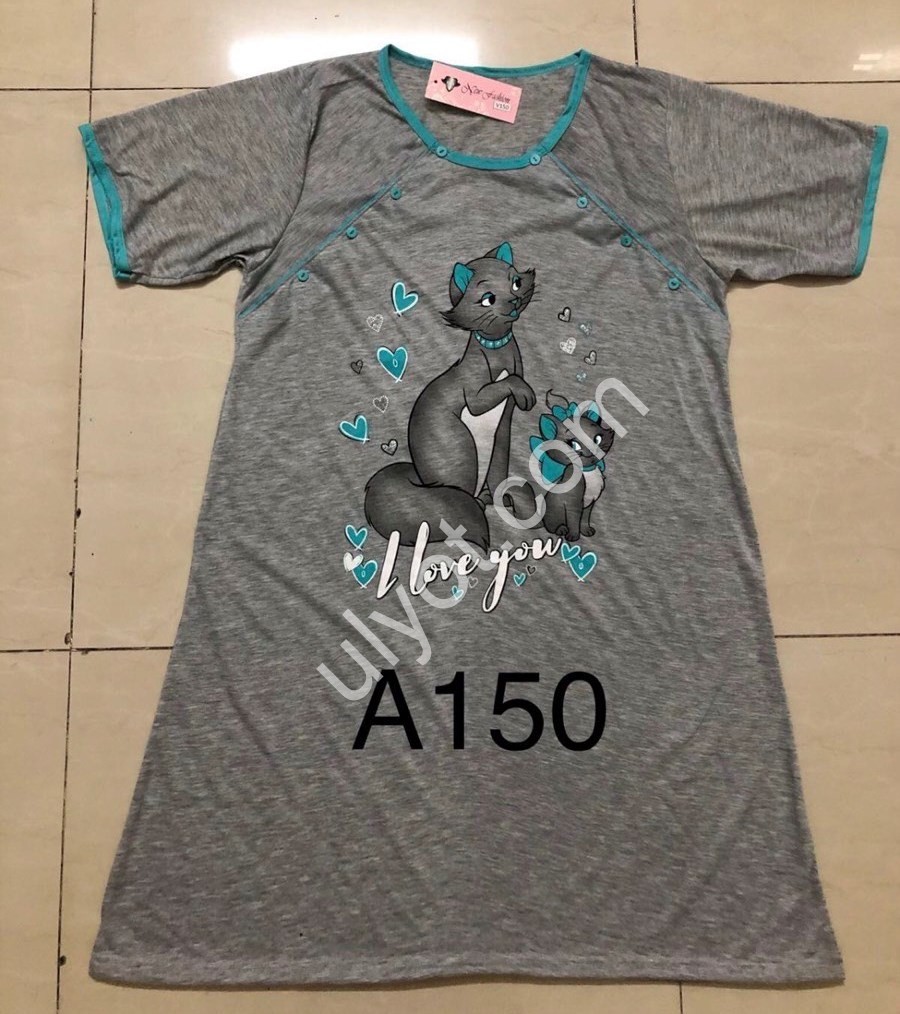ПИЖАМА (3XL-7XL) СЕРЫЙ+ГОЛУБОЙ A150