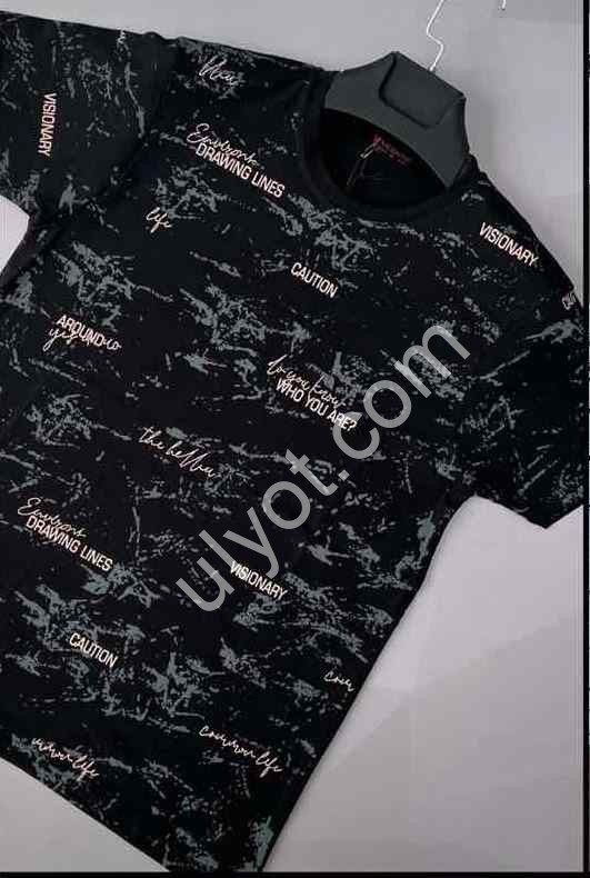 ФУТБОЛКА (2XL-6XL) ЧЕРНЫЙ+СЕРЫЙ 1106
