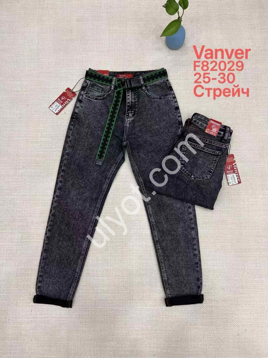 ДЖИНСЫ VANVER (25-30) Т.СЕРЫЙ 82029