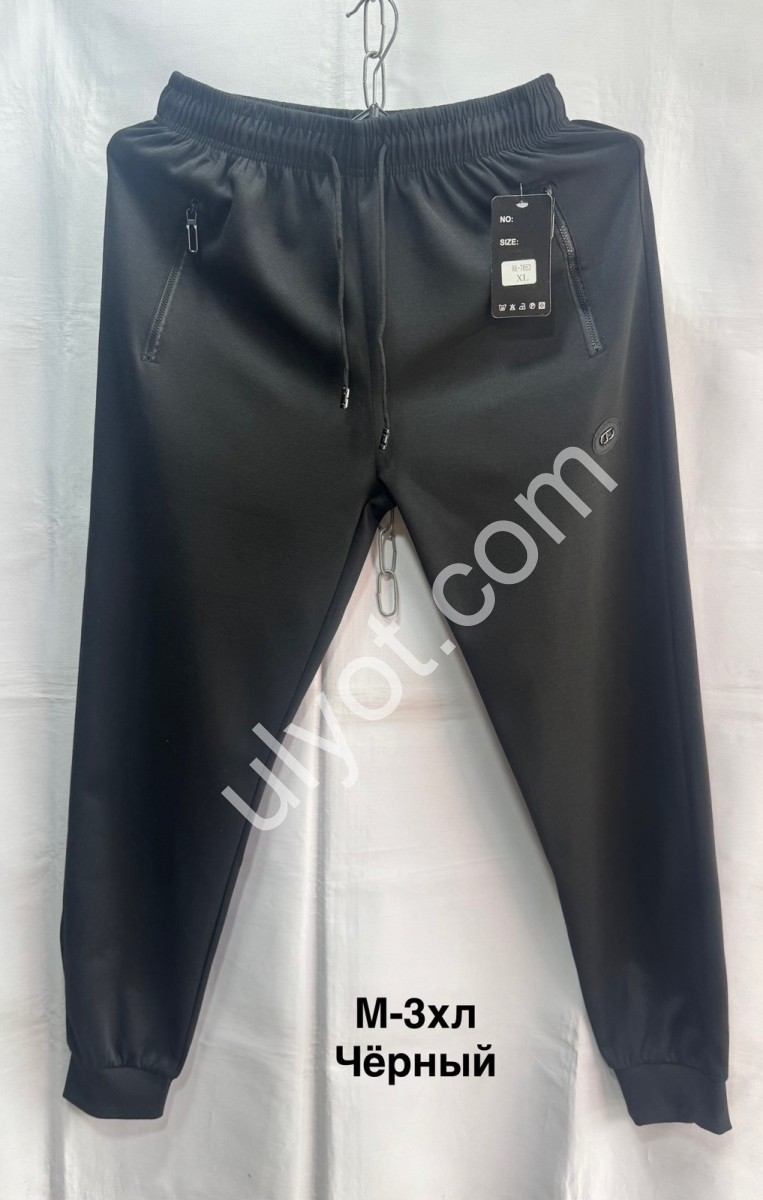 СПОРТ.ШТАНЫ (M-3XL) ЧЕРНЫЙ 7053