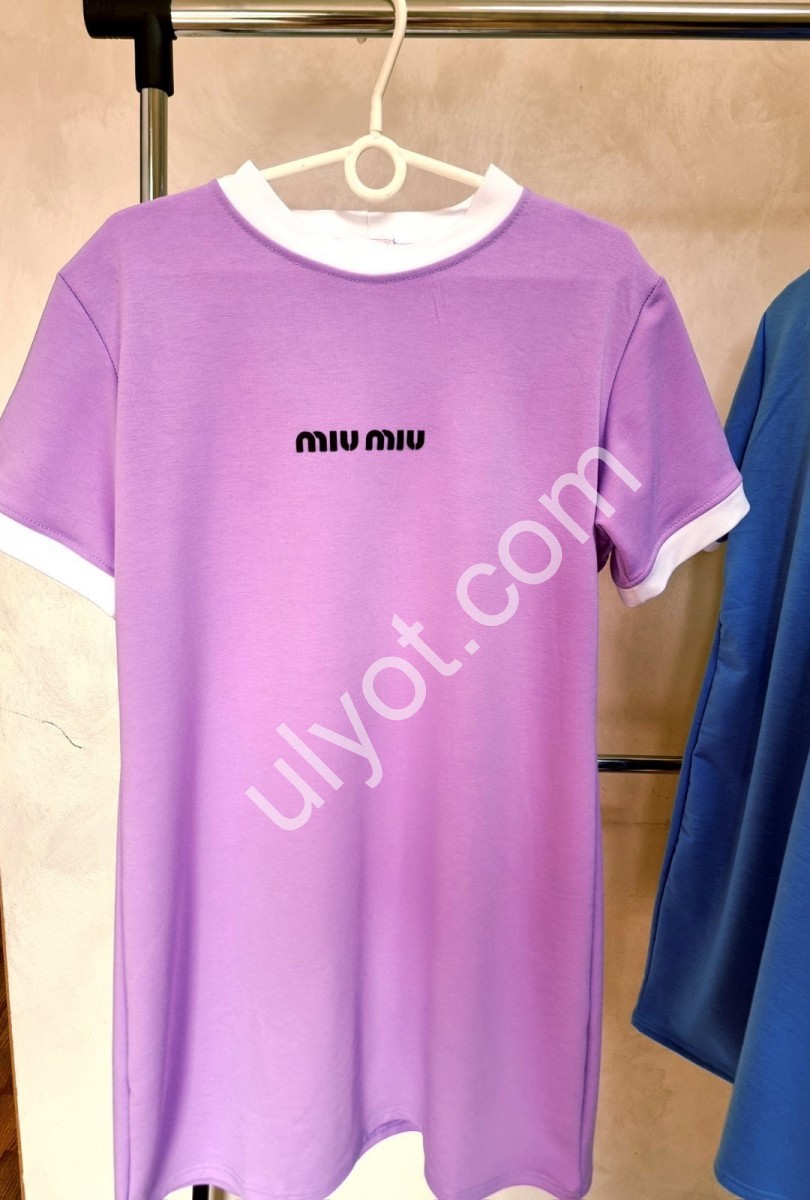 ПЛАТЬЕ-ФУТБОЛКА MIU40 (OVER SIZE) ЛИЛОВЫЙ 2523