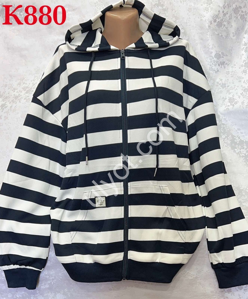 КОФТА (XL-4XL) БЕЛЫЙ+Т.СИНИЙ K880