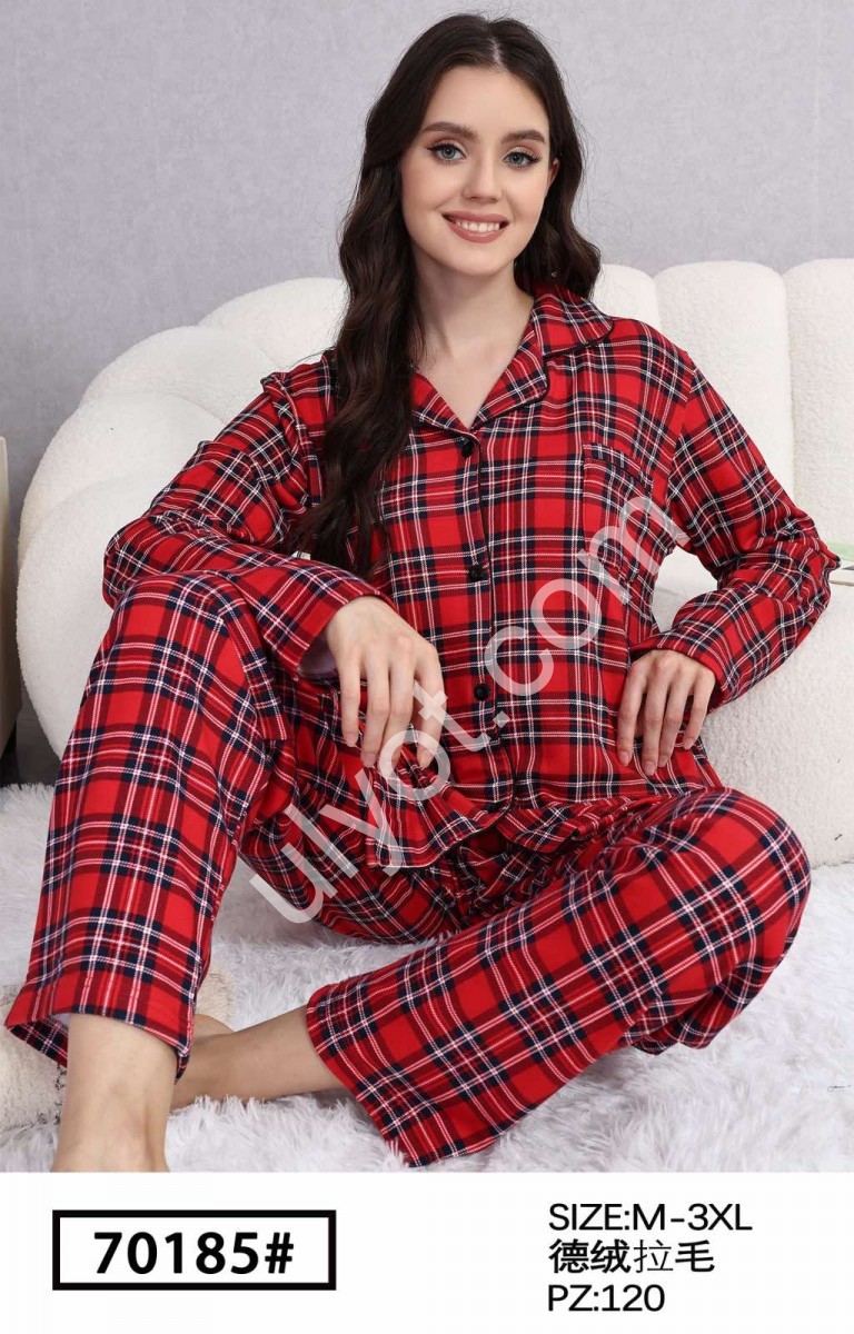 ПИЖАМА КЛЕТКА (M-3XL) КРАСНЫЙ 70185