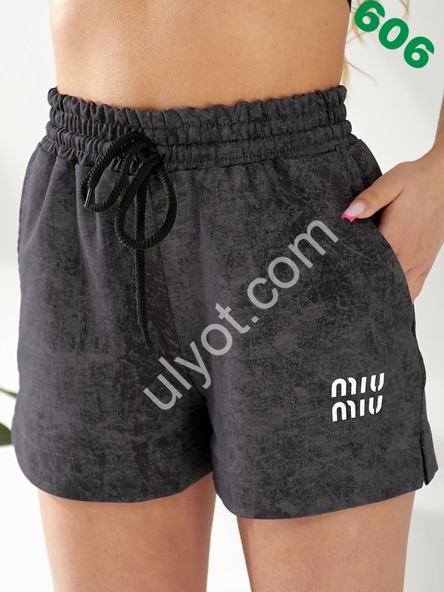 ШОРТЫ MIU (42-50) МРАМОР ГРАФИТ 606