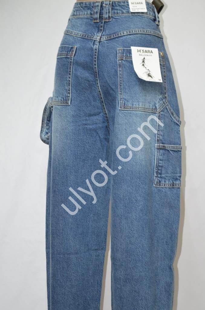 ДЖИНСЫ M.SARA (XS-XL) Т.СИНИЙ 1095-H