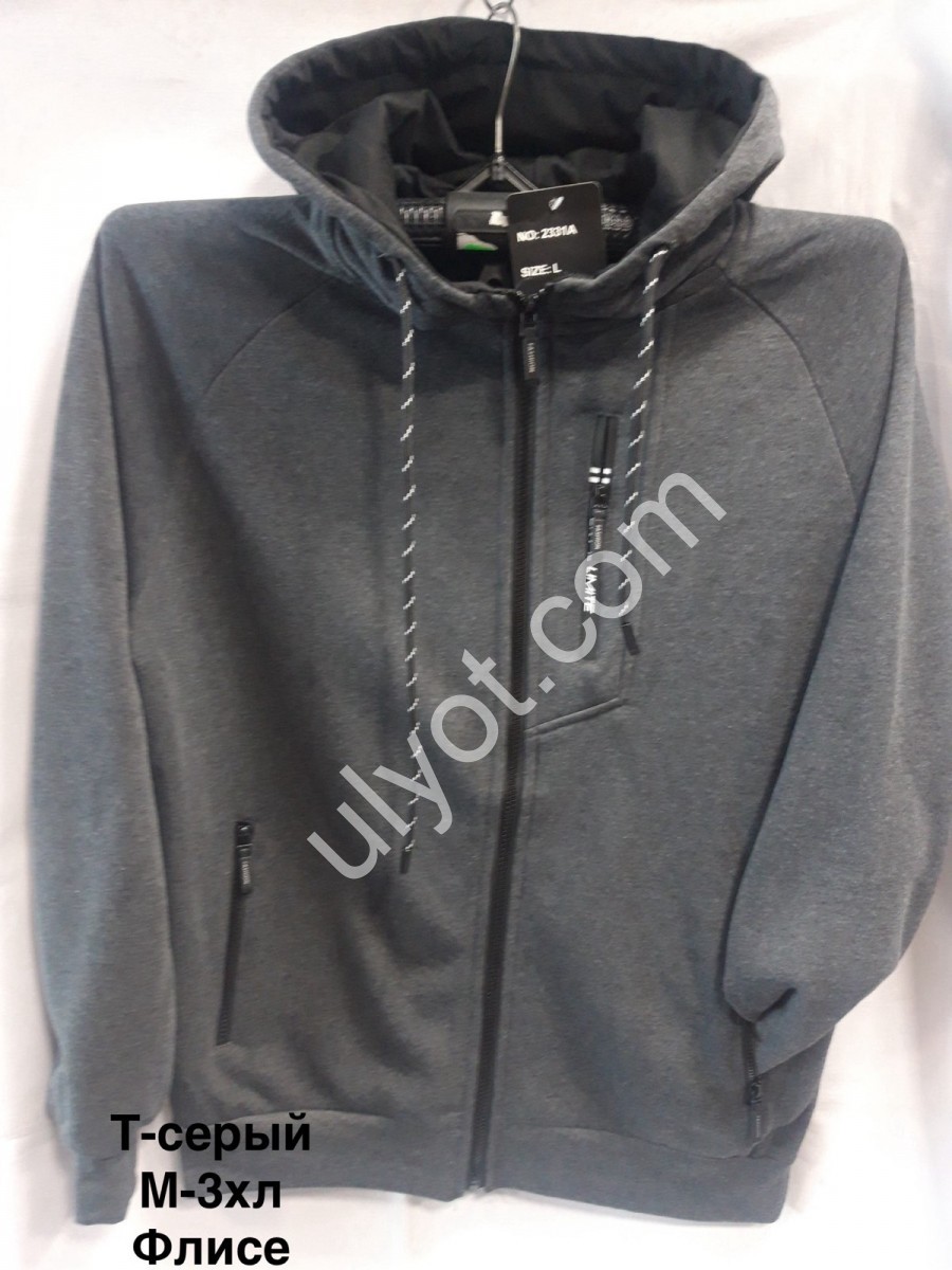 КОФТА (M-3XL) ГРАФИТ ФЛИС 2331