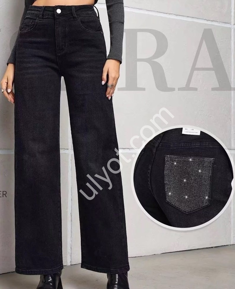 ДЖИНСЫ M.SARA (XS-XL) ЧЕРНЫЙ 1819