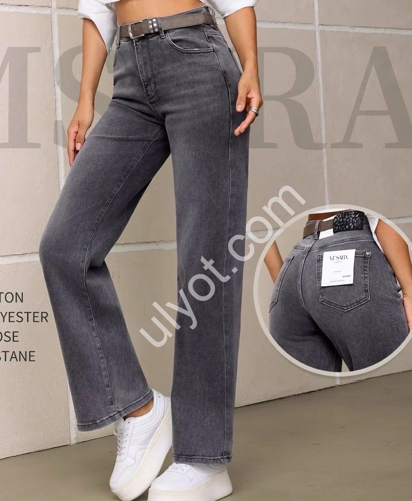 ДЖИНСЫ M.SARA (XS-XL) ГРАФИТ 1603-D