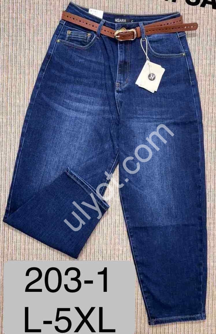 ДЖИНСИ M.SARA (L-5XL) Т.СИНІЙ 203-1