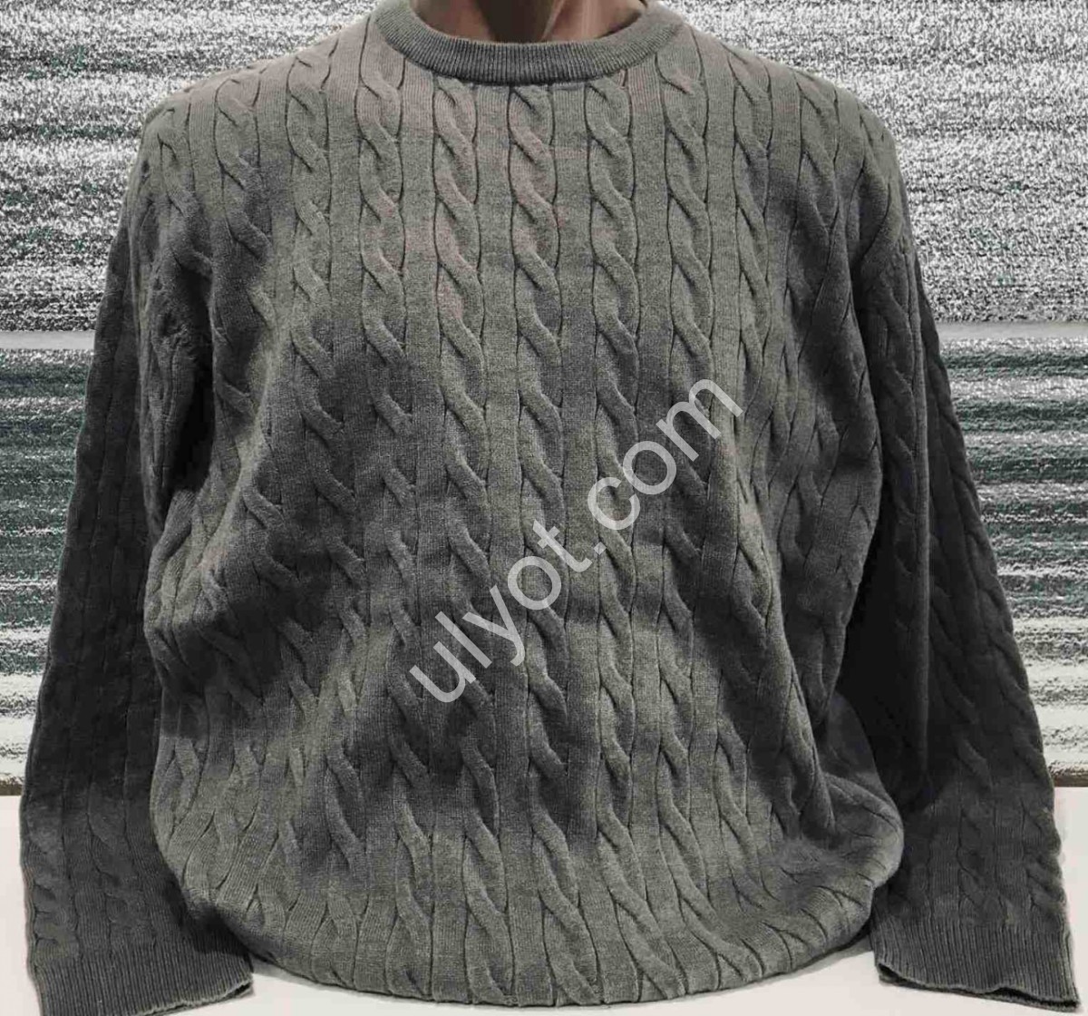 СВИТЕР (M-2XL) Т.СЕРЫЙ 110