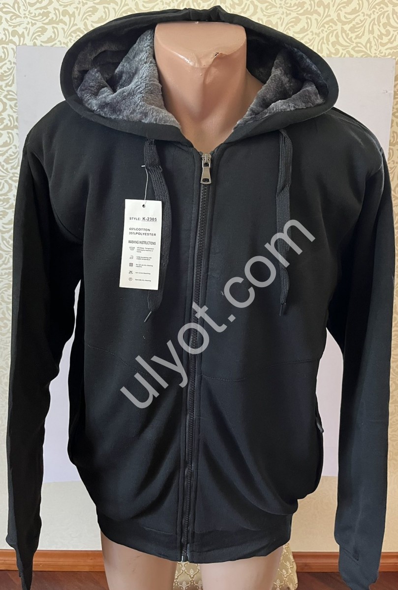 КОФТА (M-3XL) МОХОР ЧОРНИЙ 2305