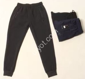СПОРТ.ШТАНЫ (M-3XL) ФЛИС МАНЖЕТ Т.СИНИЙ 2607