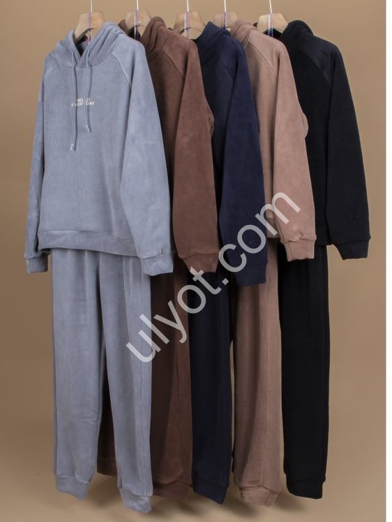 КОСТЮМ (XL-3XL) ПЛЮШ+ВЕЛЬВЕТ ГРАФІТ 20121