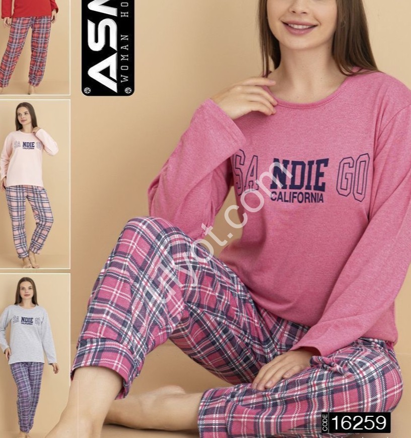 ПІЖАМА (M-3XL) БАЙКА МІКС 16259