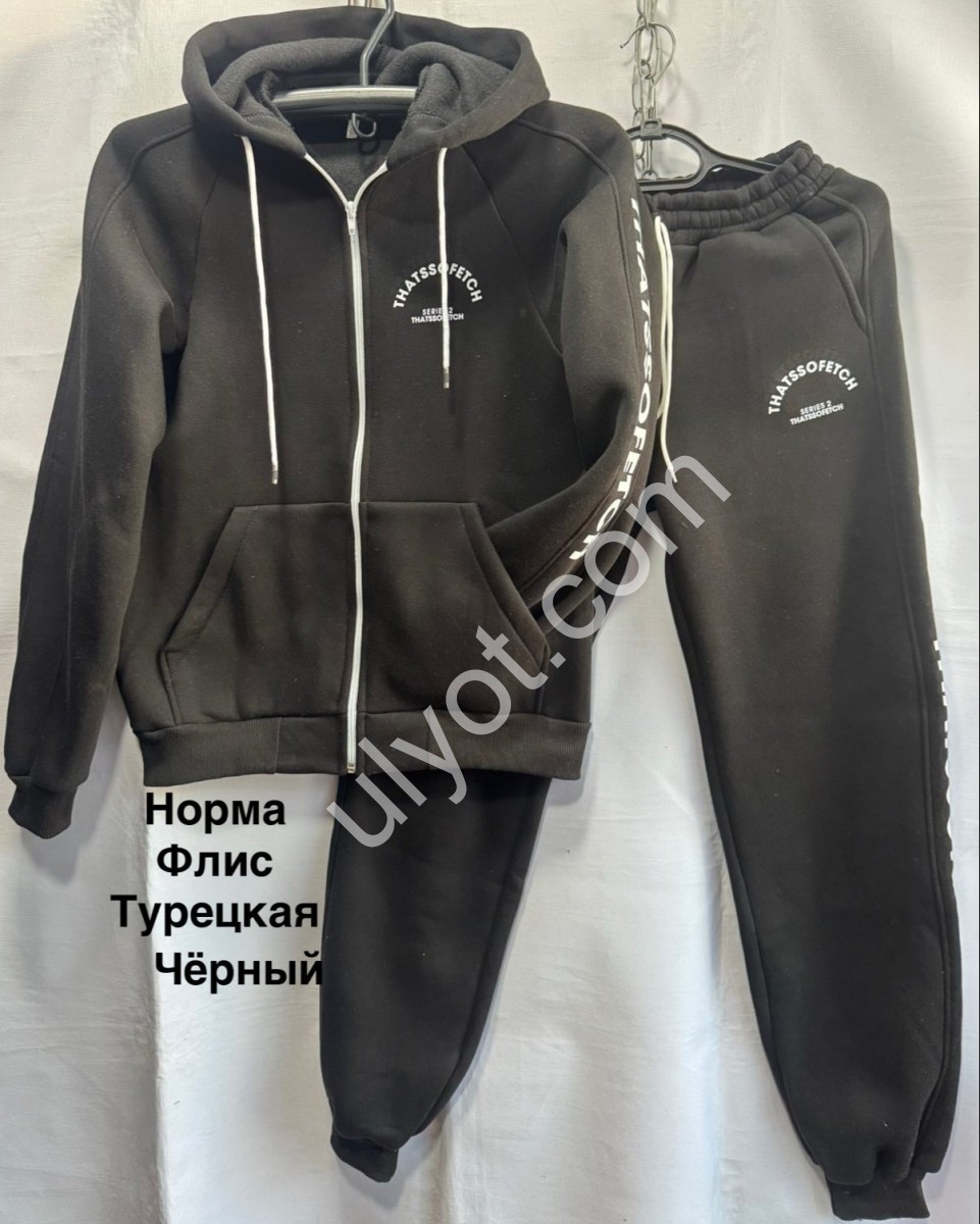 КОСТЮМ T (46-52) ФЛИС МАНЖЕТ ЧЕРНЫЙ 