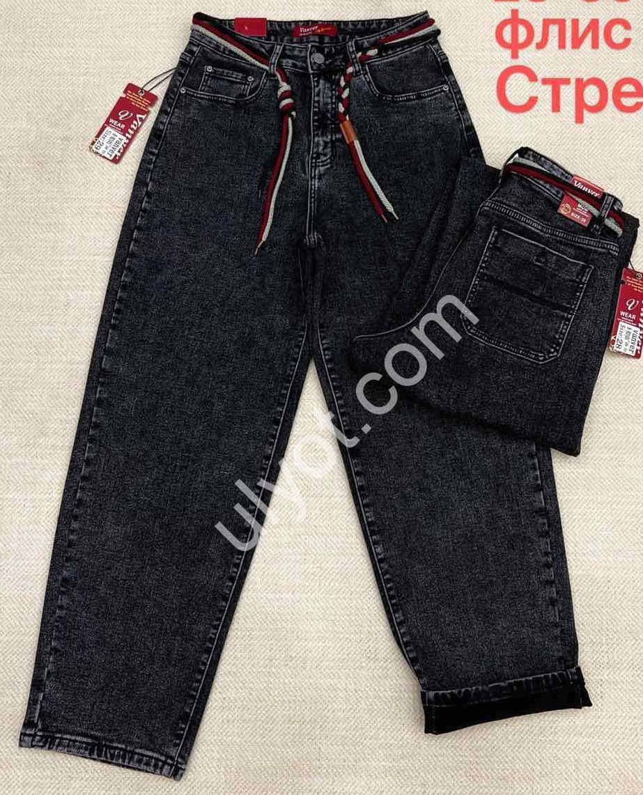 ДЖИНСЫ VANVER (28-33) ФЛИС ГРАФИТ B82105