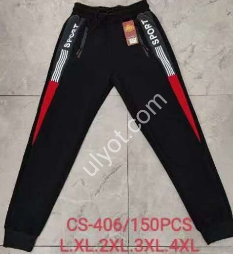СПОРТ.ШТАНИ (L-4XL) БАЙКА МАНЖЕТ МІКС 406