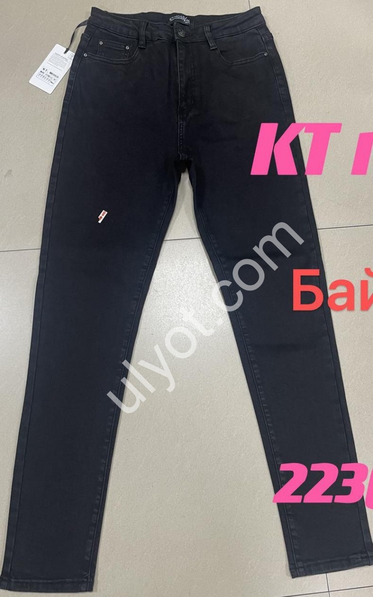 ДЖИНСЫ KT.MOSS (28-33) БАЙКА ЧЕРНЫЙ 223