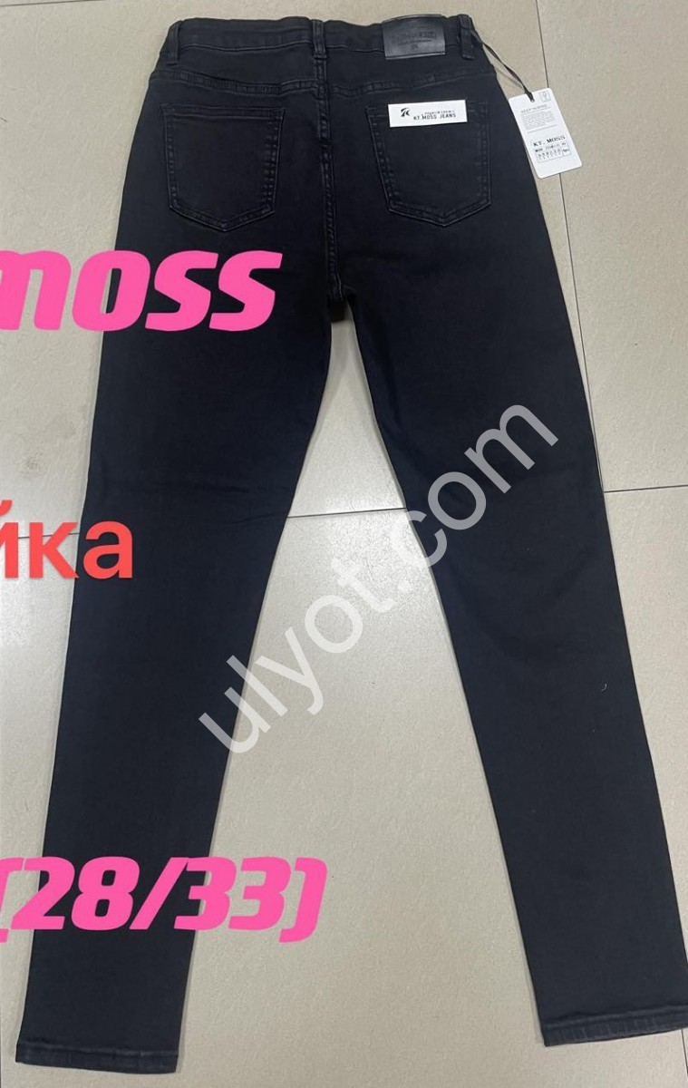 ДЖИНСЫ KT.MOSS (28-33) БАЙКА ЧЕРНЫЙ 223