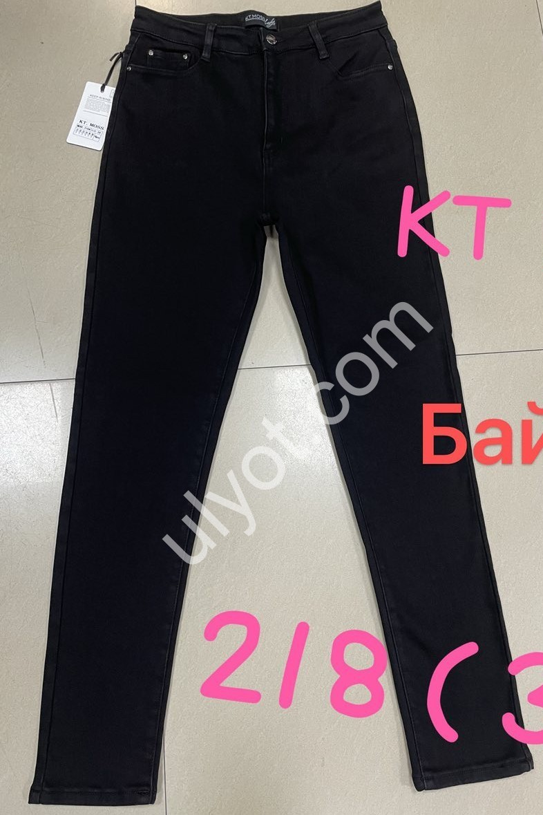 ДЖИНСЫ KT.MOSS (31-38) БАЙКА ЧЕРНЫЙ 218
