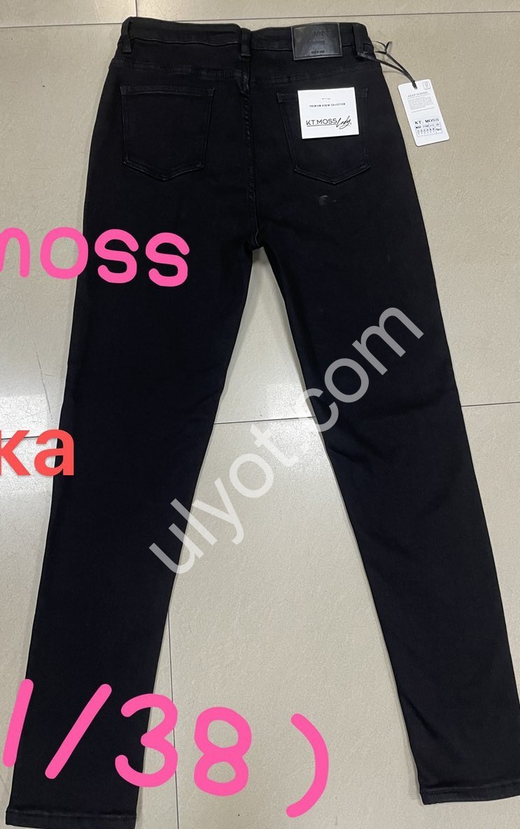 ДЖИНСЫ KT.MOSS (31-38) БАЙКА ЧЕРНЫЙ 218