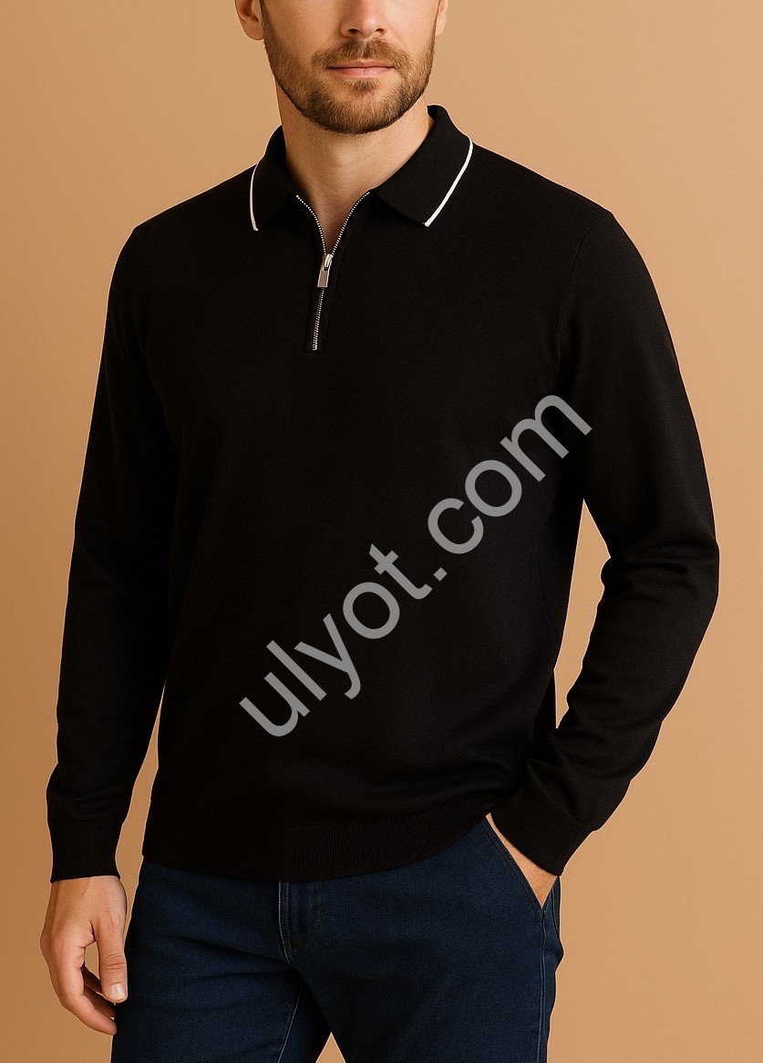 КОФТА VIP STONES (M-2XL) ЧОРНИЙ 054