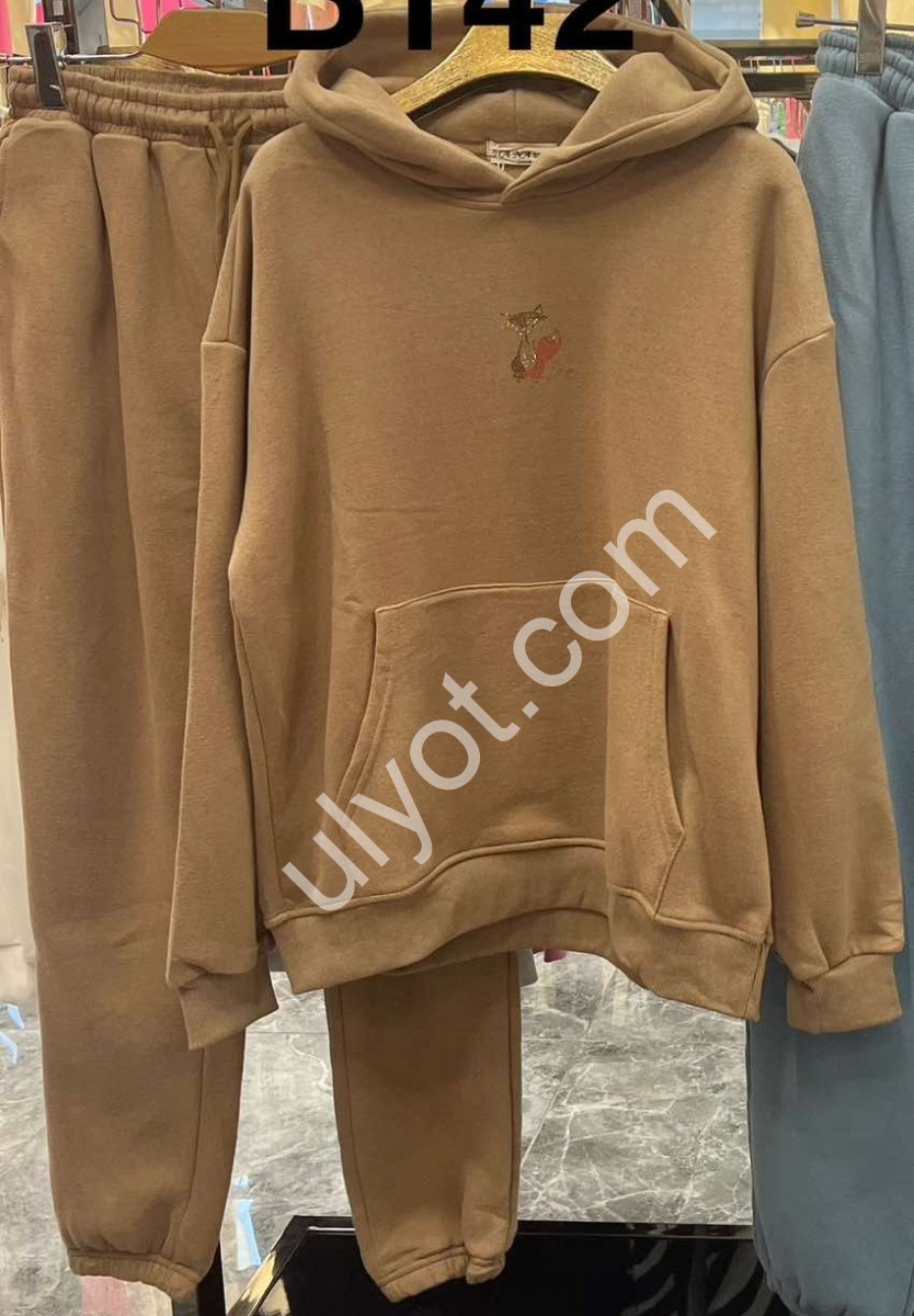 КОСТЮМ (XL-4XL) ФЛИС КОРИЧНЕВЫЙ B142